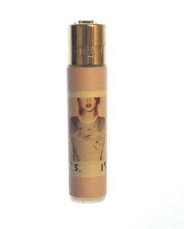 Custom lighter with a portrait print and gold cap